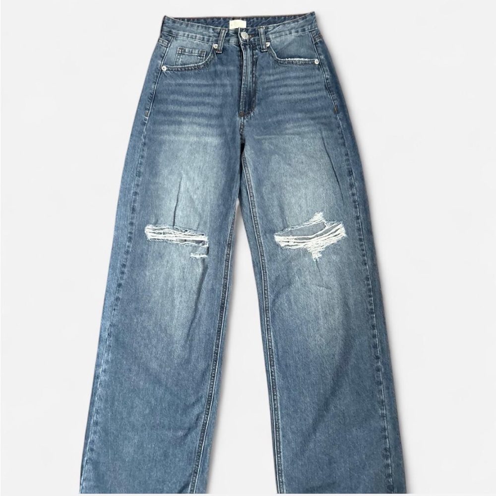 Simple Society Blue Distressed Women's Flare Jeans SIZE 23